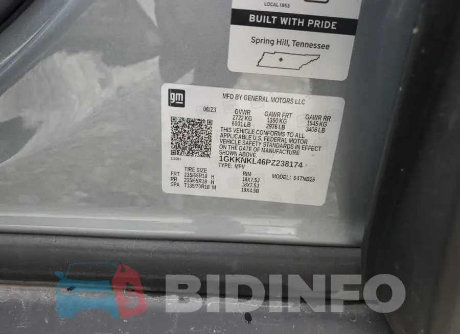 1GKKNKL46PZ238174 Photo# 13
