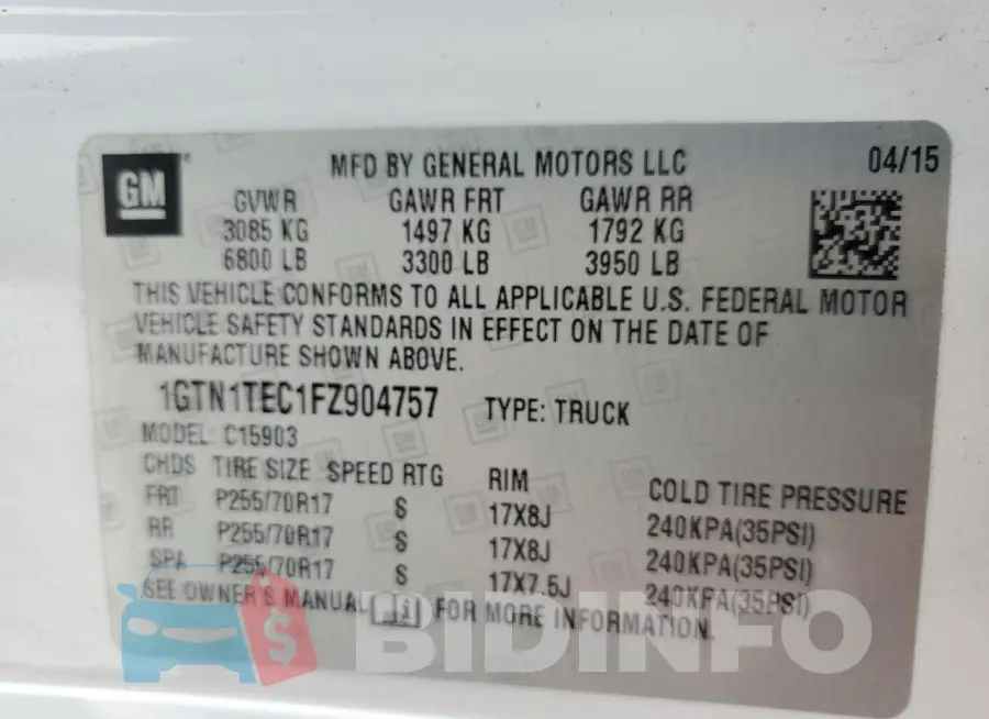 1GTN1TEC1FZ904757 Photo# 12
