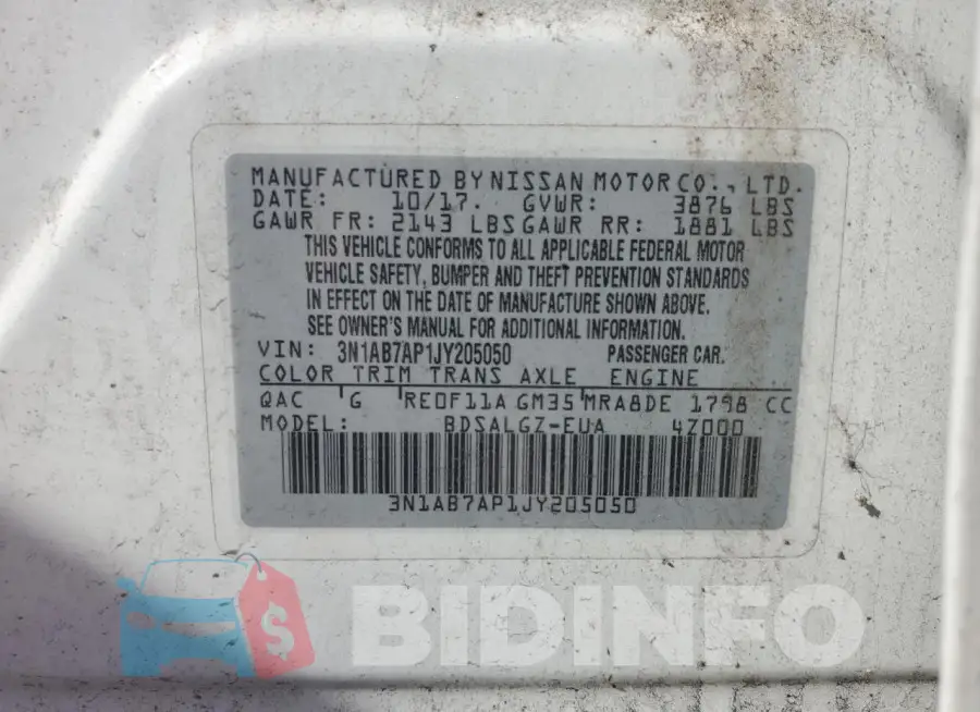 3N1AB7AP1JY205050 Photo# 12