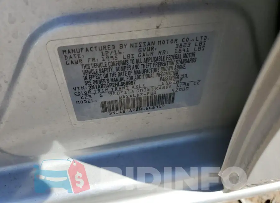 3N1AB7AP2HL668967 Photo# 12