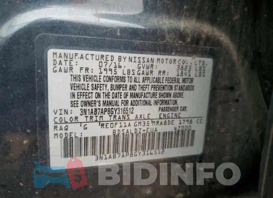 3N1AB7AP8GY316512 Photo# 12