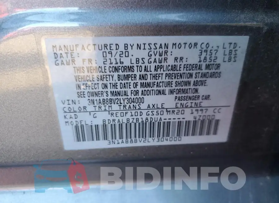 3N1AB8BV2LY304000 Photo# 12