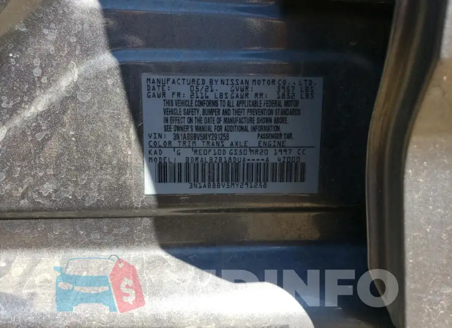 3N1AB8BV5MY291258 Photo# 12