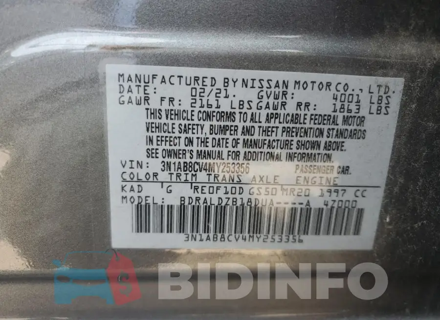 3N1AB8CV4MY253356 Photo# 12