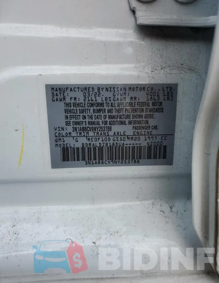 3N1AB8CV9NY253788 Photo# 13
