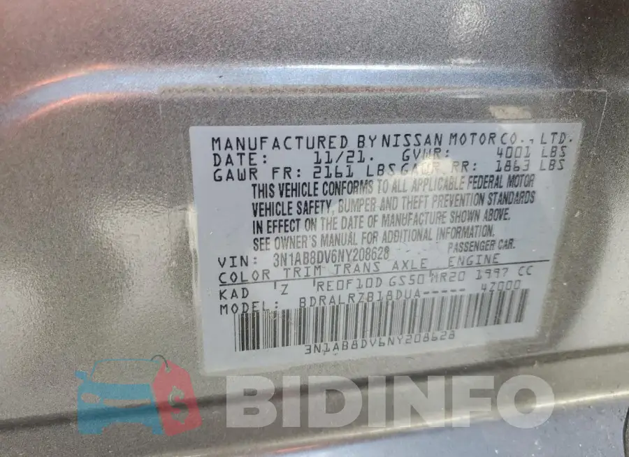 3N1AB8DV6NY208628 Photo# 12