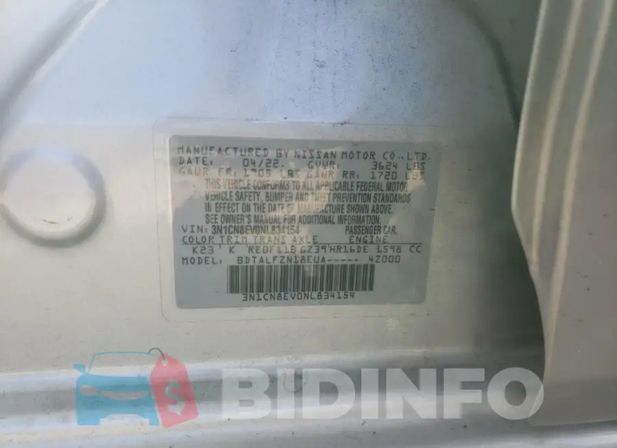 3N1CN8EV0NL834154 Photo# 12