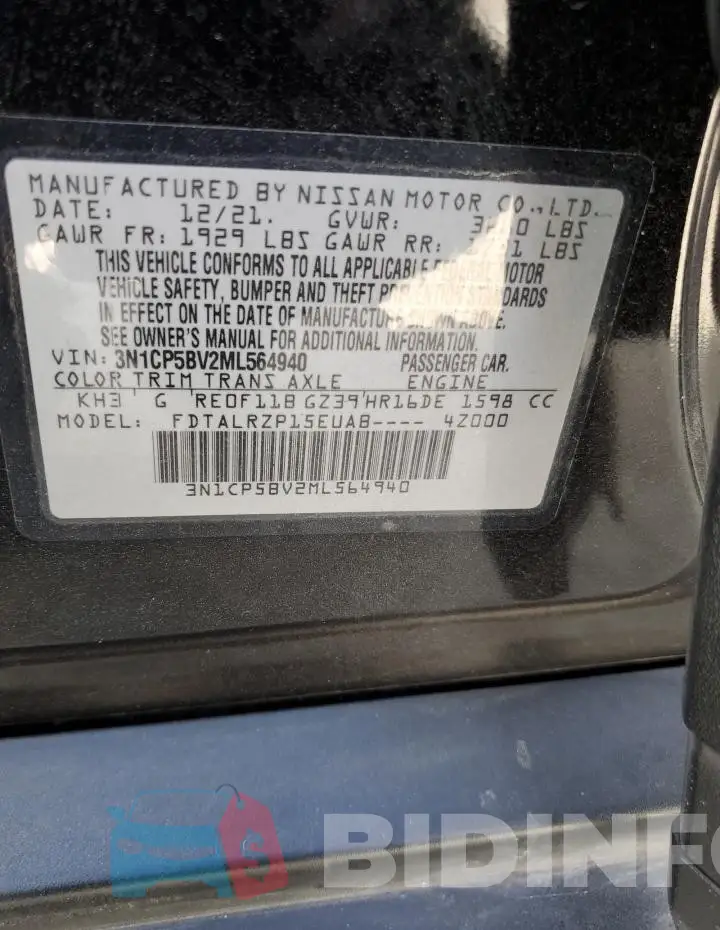 3N1CP5BV2ML564940 Photo# 12