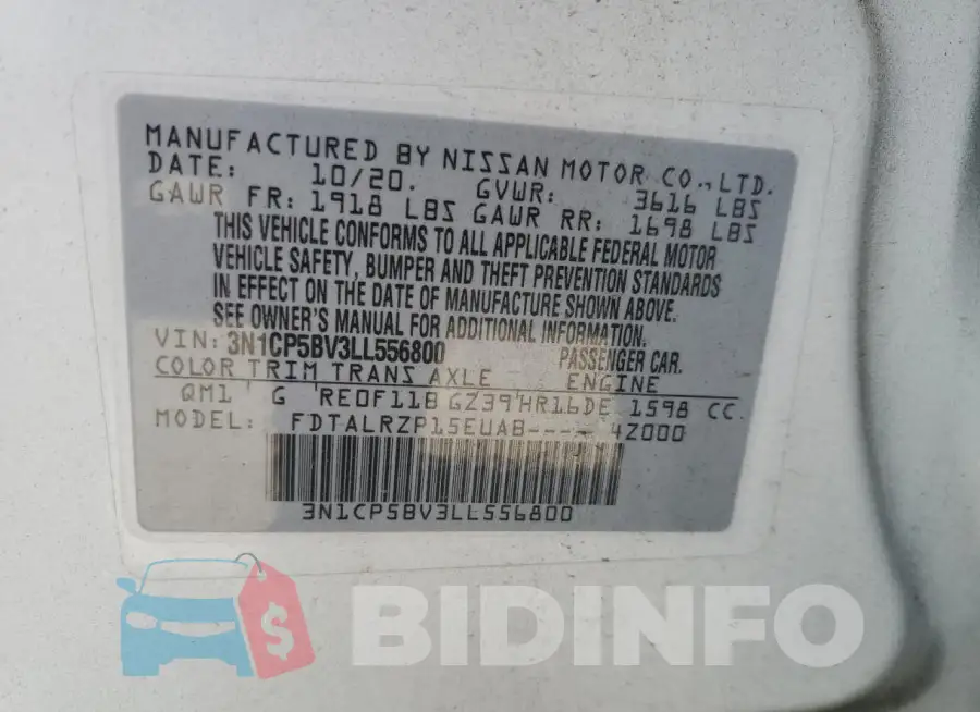 3N1CP5BV3LL556800 Photo# 13