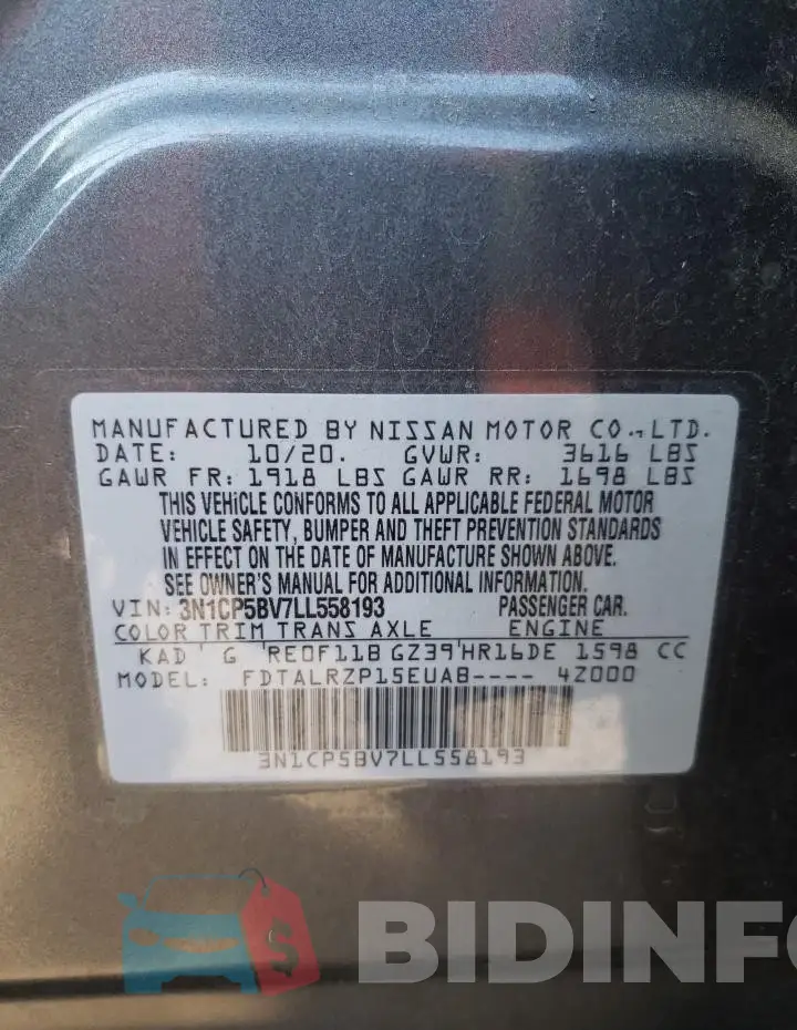 3N1CP5BV7LL558193 Photo# 13