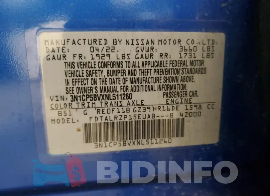 3N1CP5BVXNL511260 Photo# 14