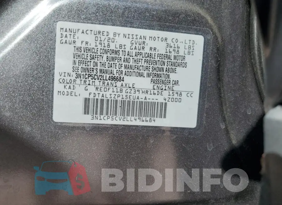 3N1CP5CV2LL496684 Photo# 14