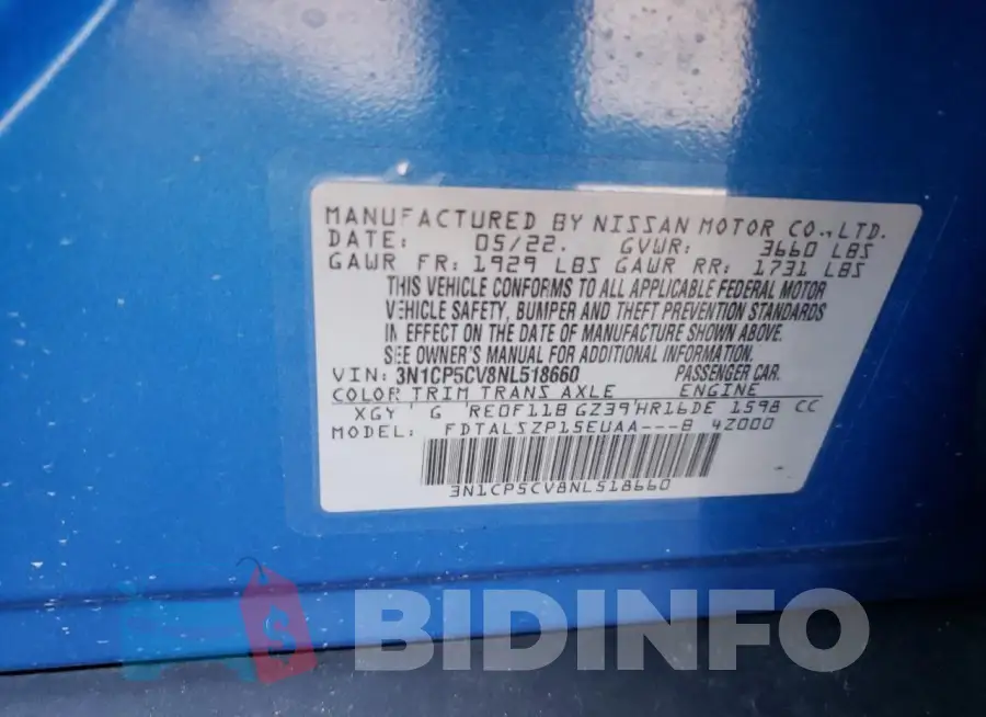 3N1CP5CV8NL518660 Photo# 13