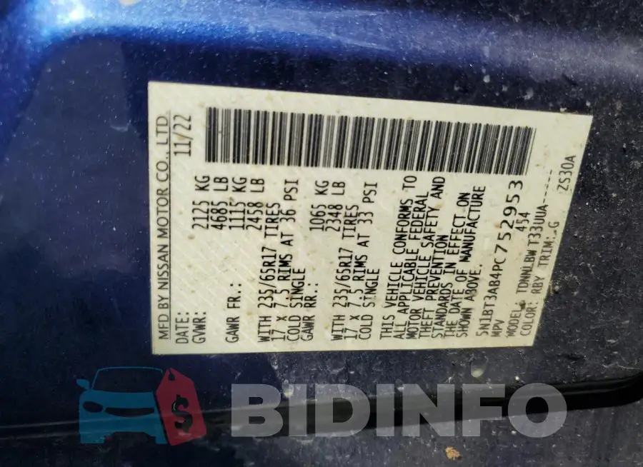 5N1BT3AB4PC752953 Photo# 13