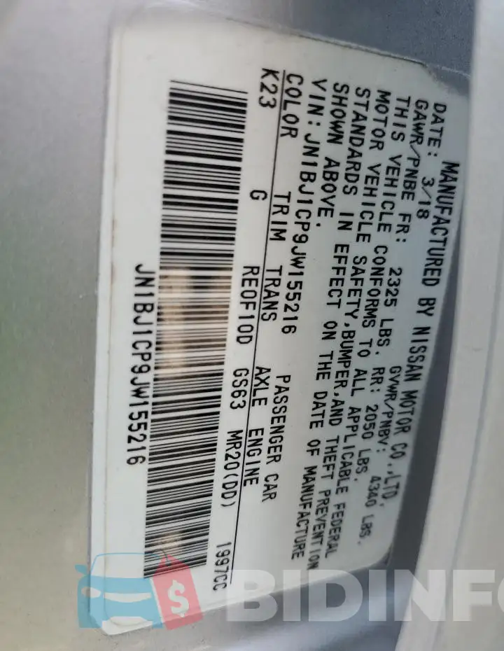 JN1BJ1CP9JW155216 Photo# 13