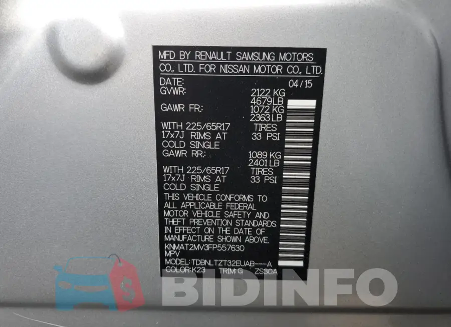 KNMAT2MV3FP557630 Photo# 13