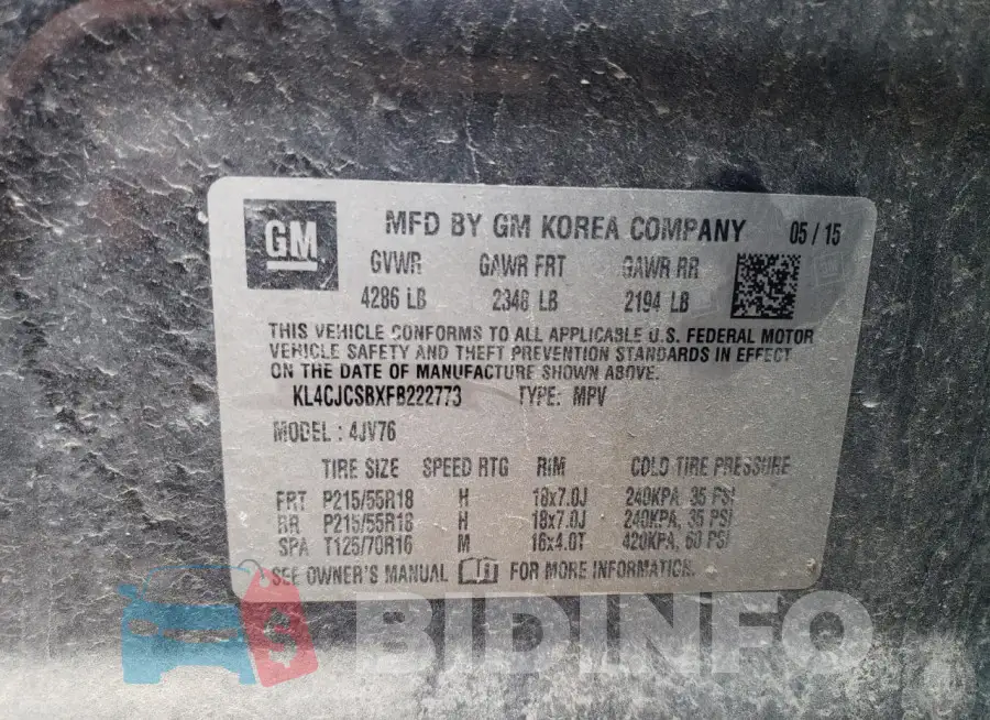 KL4CJCSBXFB222773 Photo# 12