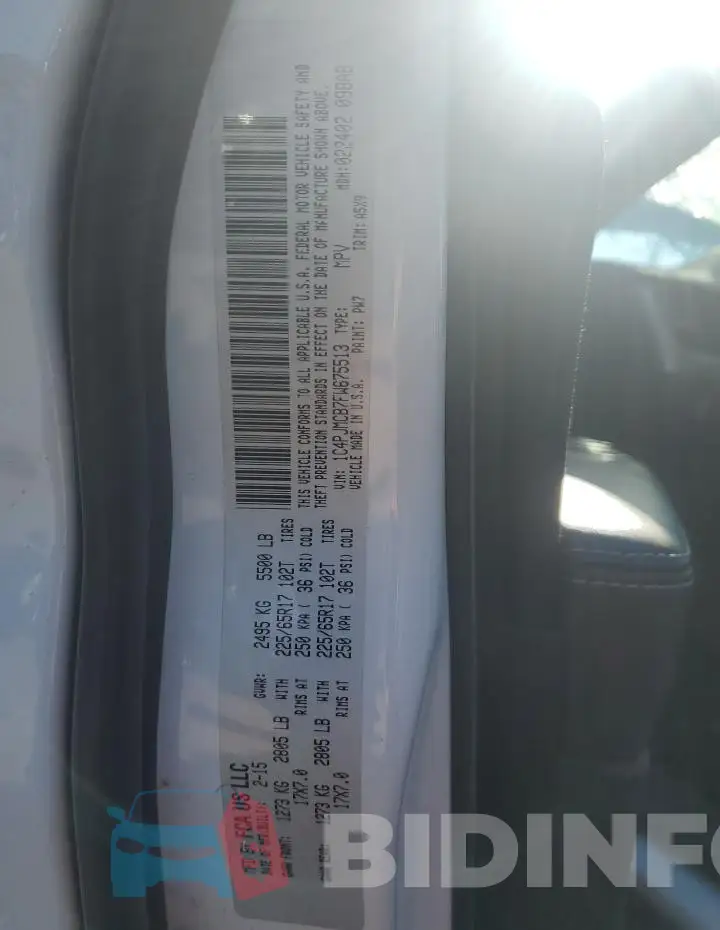 1C4PJMCB7FW675513 Photo# 12