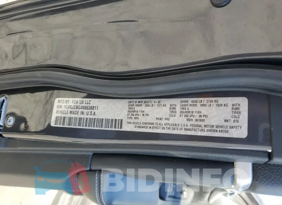 1C4RJGBG4N8636811 Photo# 13