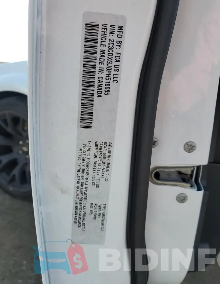 2C3CDXGJ0PH516085 Photo# 12