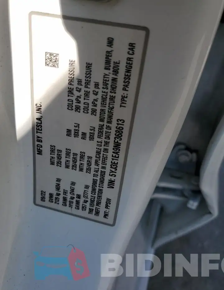 5YJ3E1EA9NF368613 Photo# 12