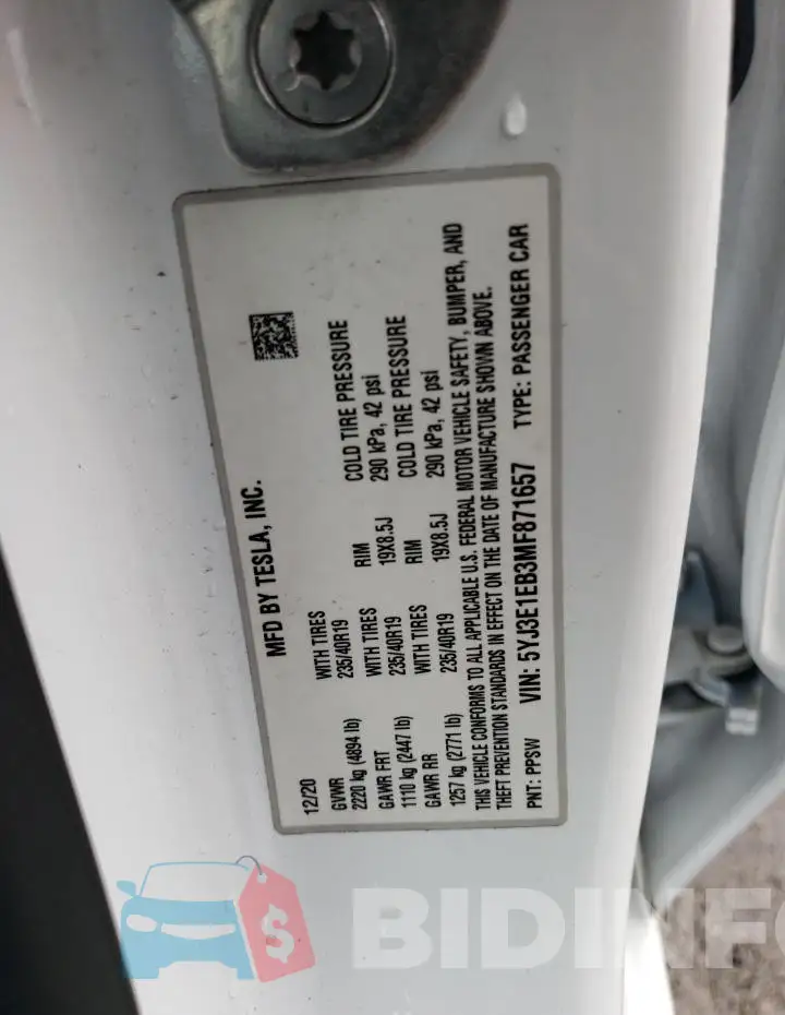 5YJ3E1EB3MF871657 Photo# 13