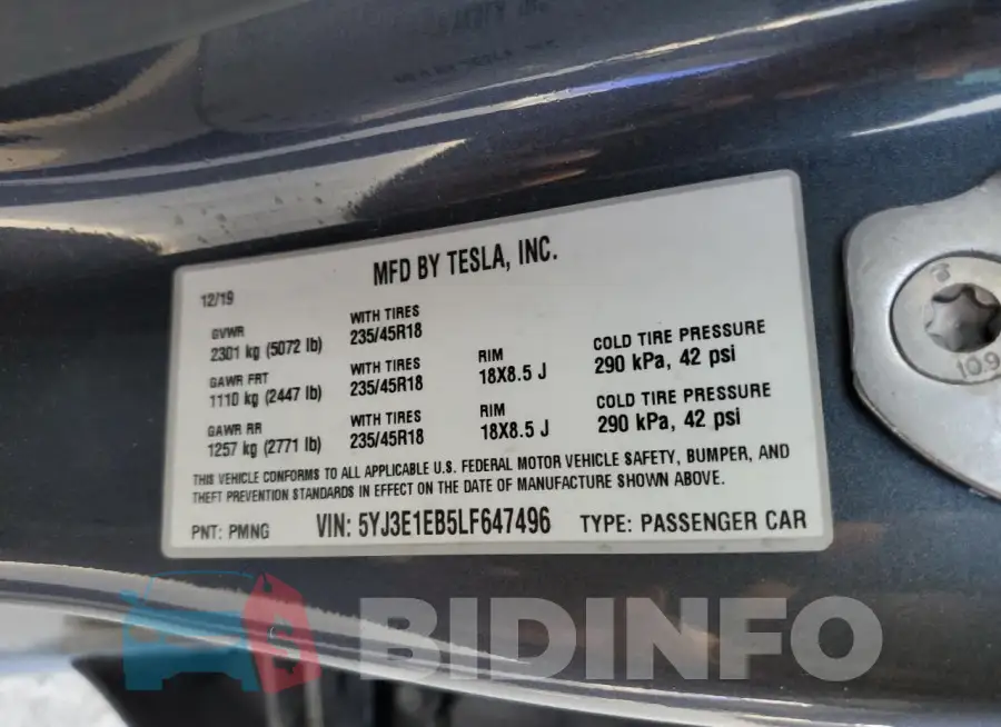 5YJ3E1EB5LF647496 Photo# 12
