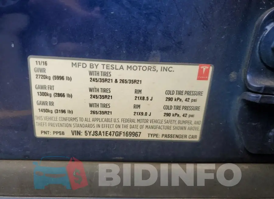 5YJSA1E47GF169967 Photo# 12