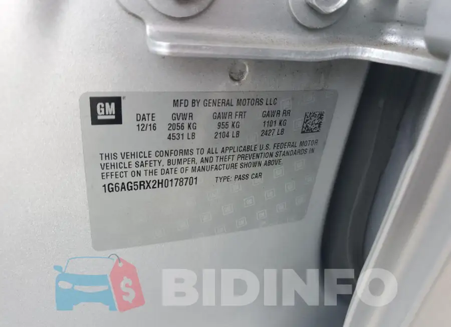 1G6AG5RX2H0178701 Photo# 12