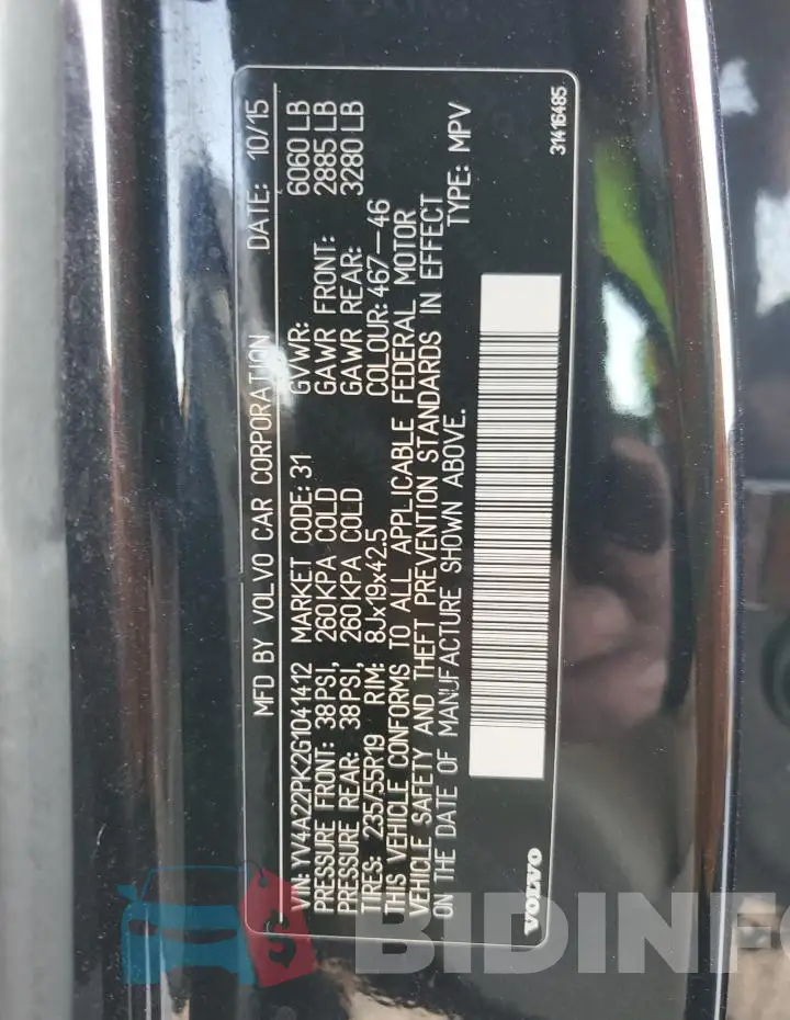 YV4A22PK2G1041412 Photo# 13