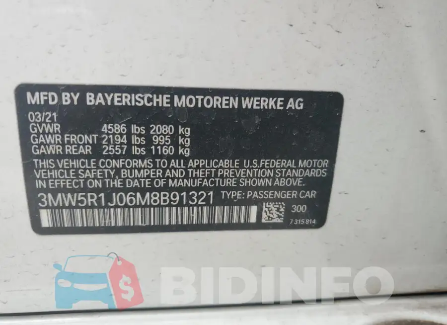 3MW5R1J06M8B91321 Photo# 13