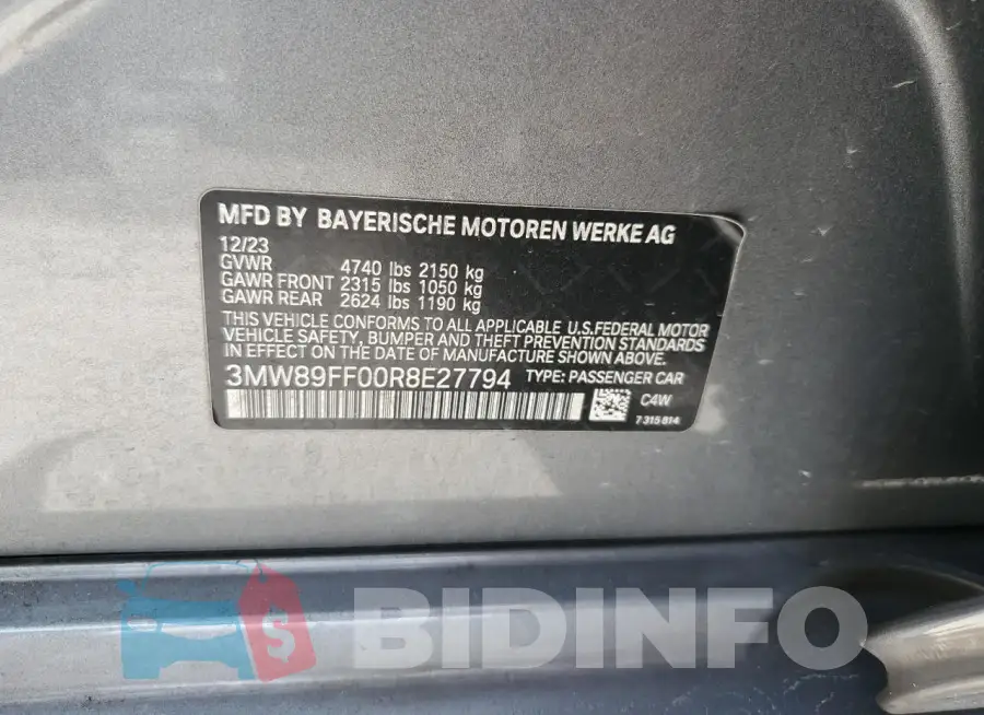 3MW89FF00R8E27794 Photo# 12