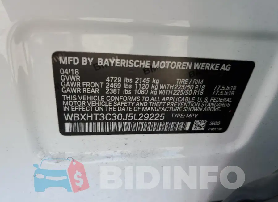 WBXHT3C30J5L29225 Photo# 13