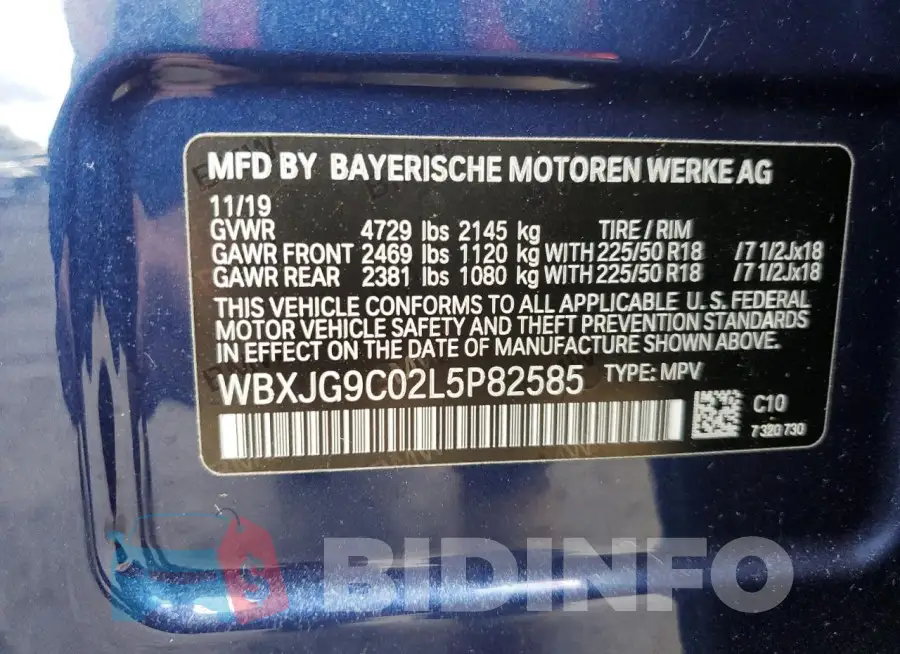 WBXJG9C02L5P82585 Photo# 12