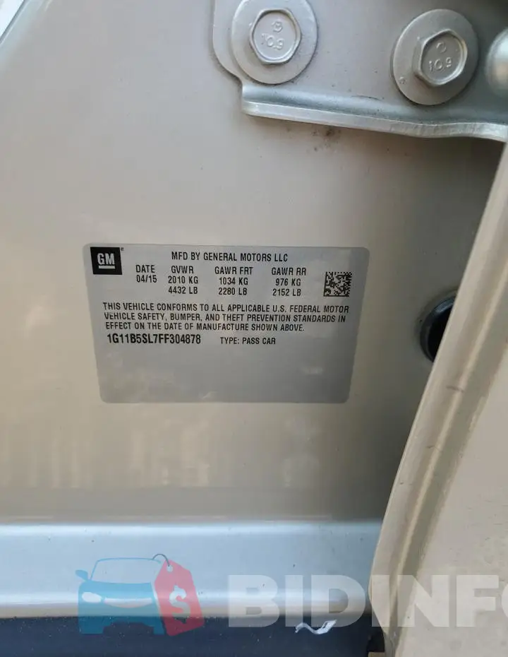 1G11B5SL7FF304878 Photo# 12