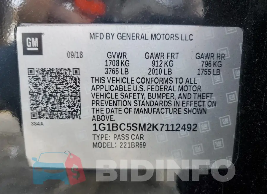 1G1BC5SM2K7112492 Photo# 12