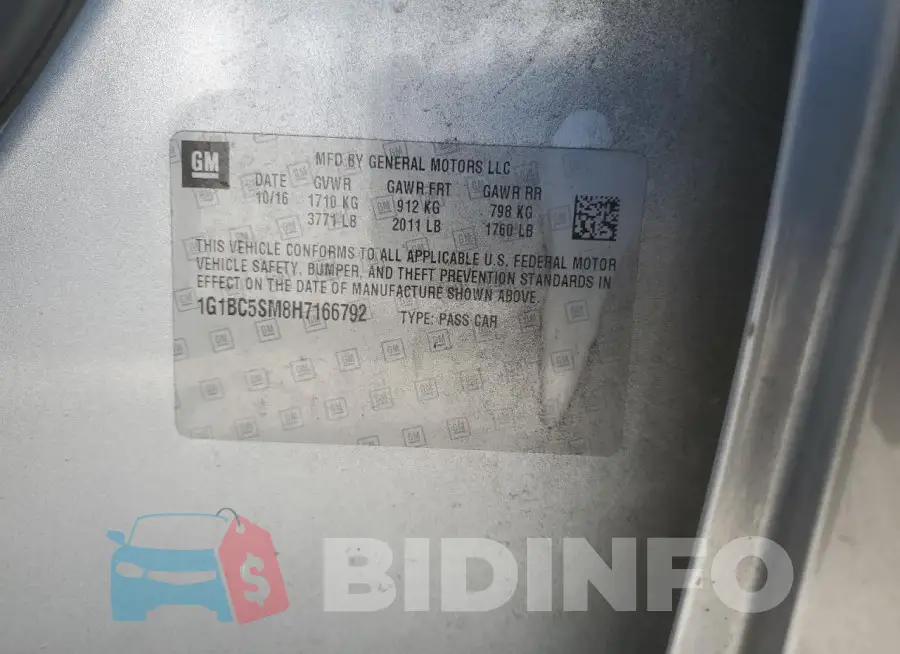 1G1BC5SM8H7166792 Photo# 13