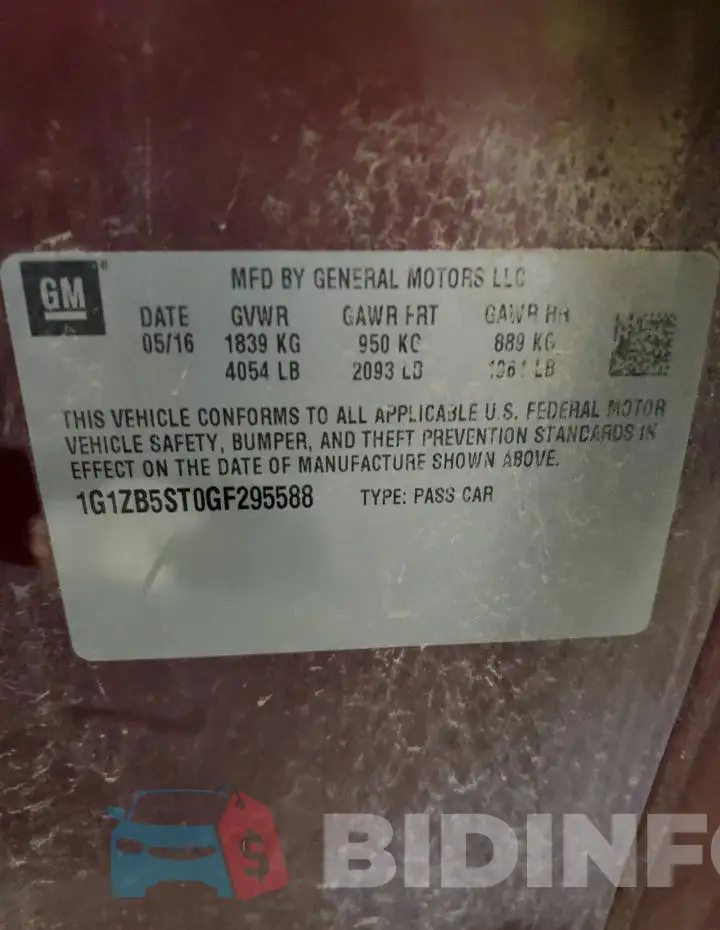 1G1ZB5ST0GF295588 Photo# 12