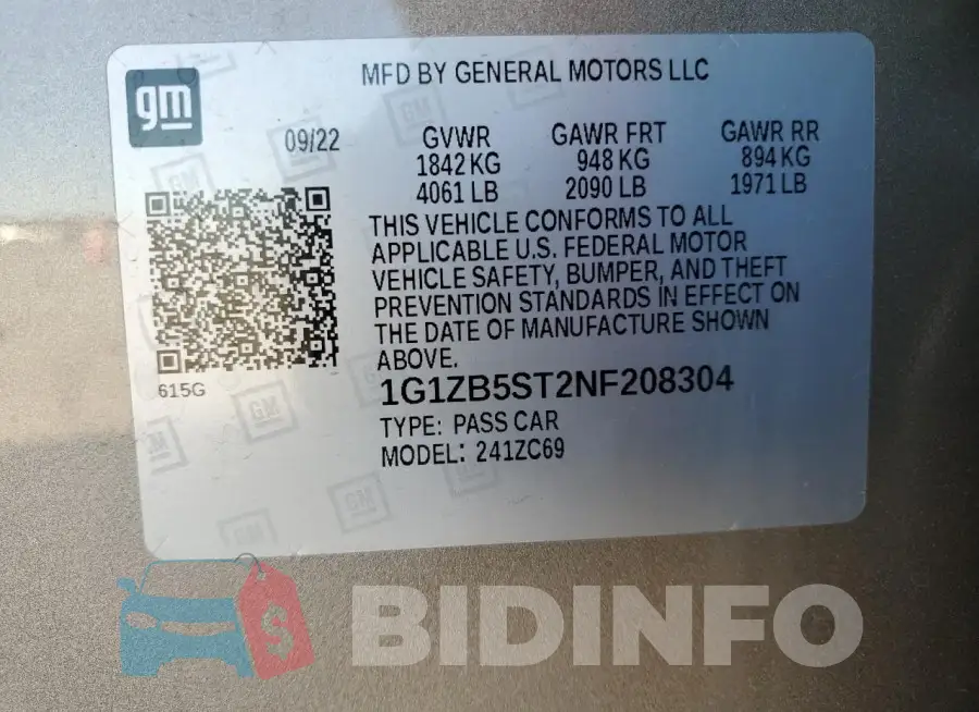 1G1ZB5ST2NF208304 Photo# 12
