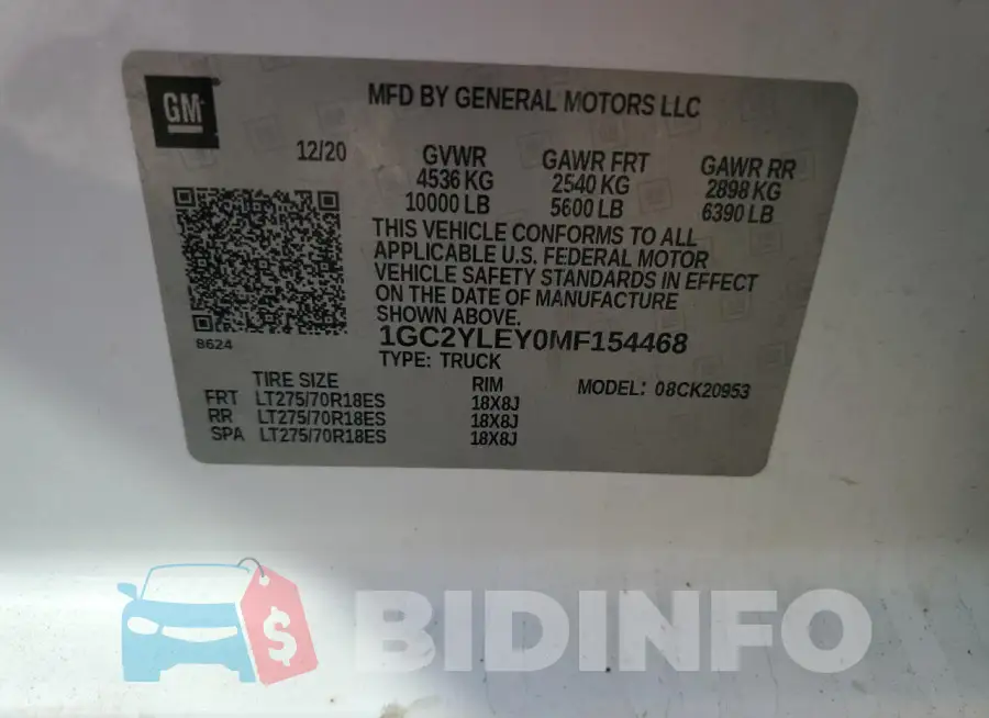 1GC2YLEY0MF154468 Photo# 13
