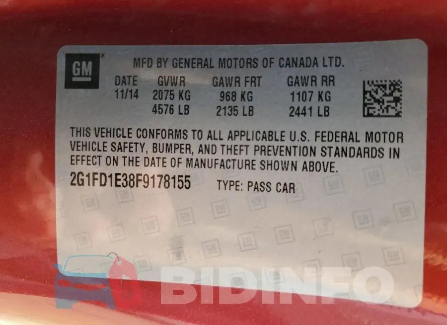 2G1FD1E38F9178155 Photo# 12