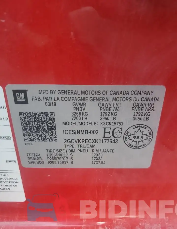 2GCVKPECXK1177643 Photo# 12