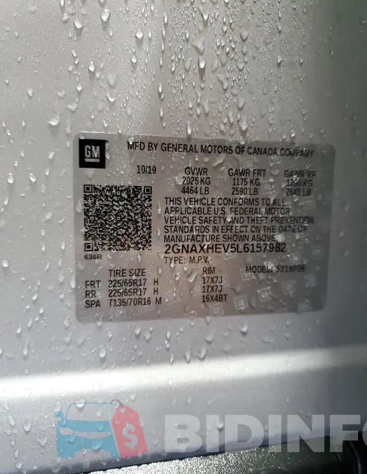 2GNAXHEV5L6157982 Photo# 13