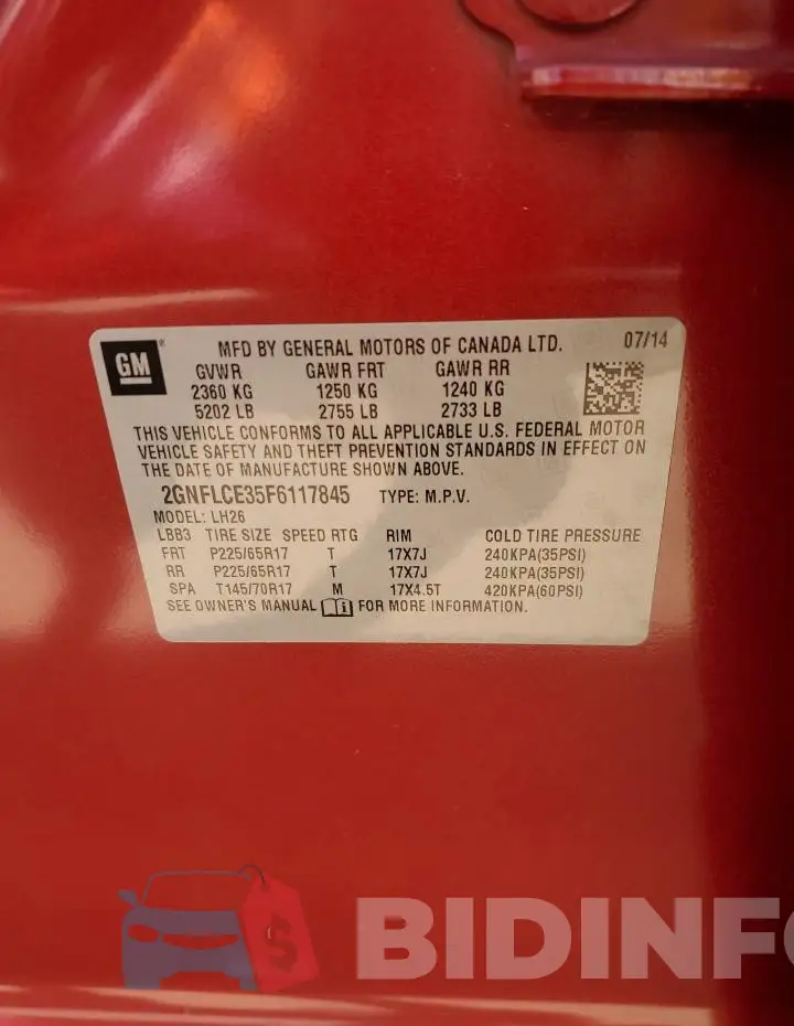2GNFLCE35F6117845 Photo# 12