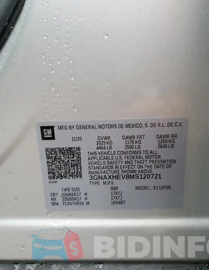 3GNAXHEV8MS120721 Photo# 13