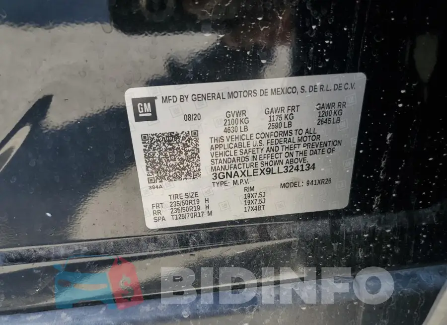 3GNAXLEX9LL324134 Photo# 14