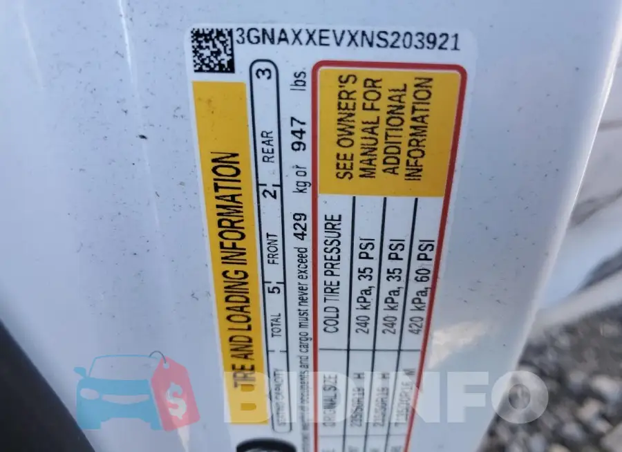 3GNAXXEVXNS203921 Photo# 13