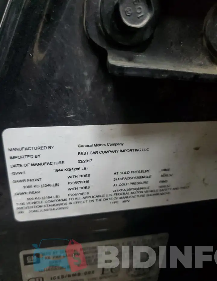 3GNCJLSB1HL238925 Photo# 14
