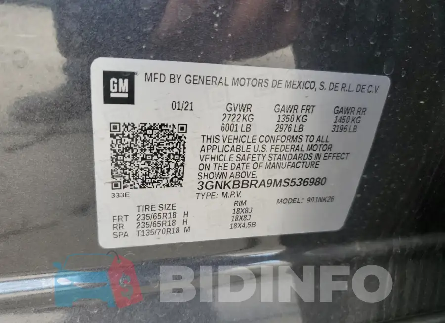 3GNKBBRA9MS536980 Photo# 13