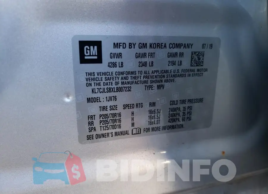 KL7CJLSBXLB007232 Photo# 14